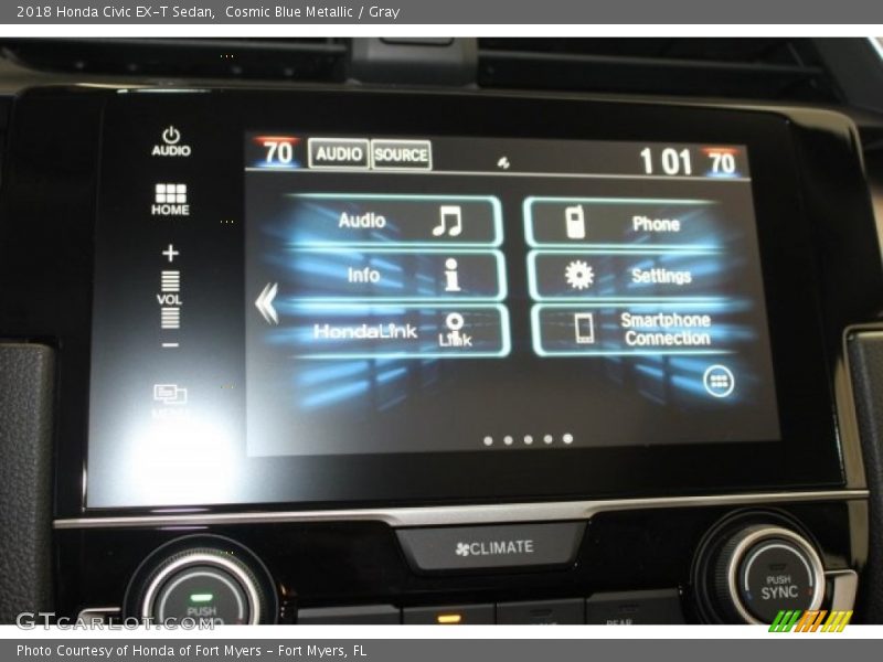 Cosmic Blue Metallic / Gray 2018 Honda Civic EX-T Sedan