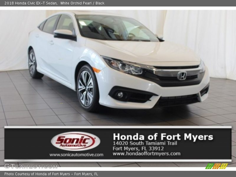White Orchid Pearl / Black 2018 Honda Civic EX-T Sedan
