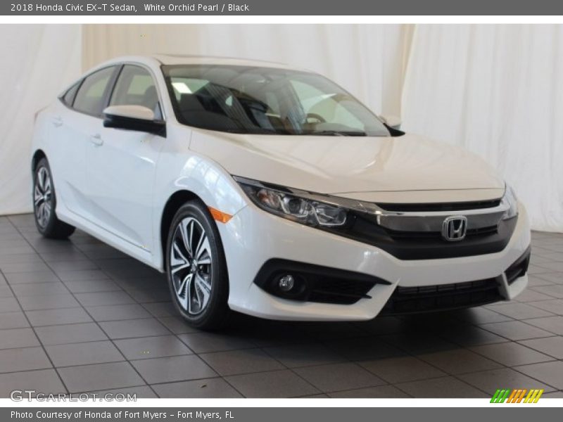 White Orchid Pearl / Black 2018 Honda Civic EX-T Sedan