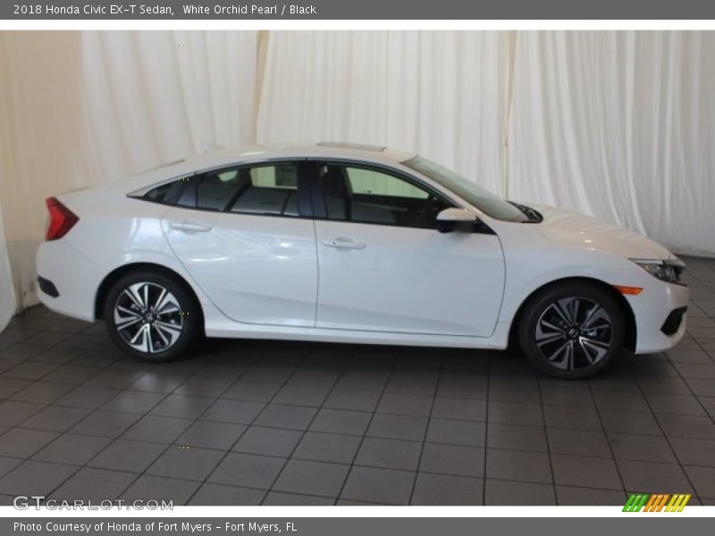 White Orchid Pearl / Black 2018 Honda Civic EX-T Sedan