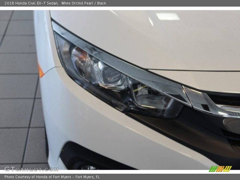 White Orchid Pearl / Black 2018 Honda Civic EX-T Sedan
