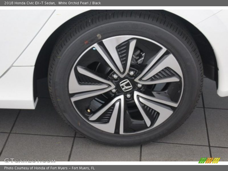 White Orchid Pearl / Black 2018 Honda Civic EX-T Sedan