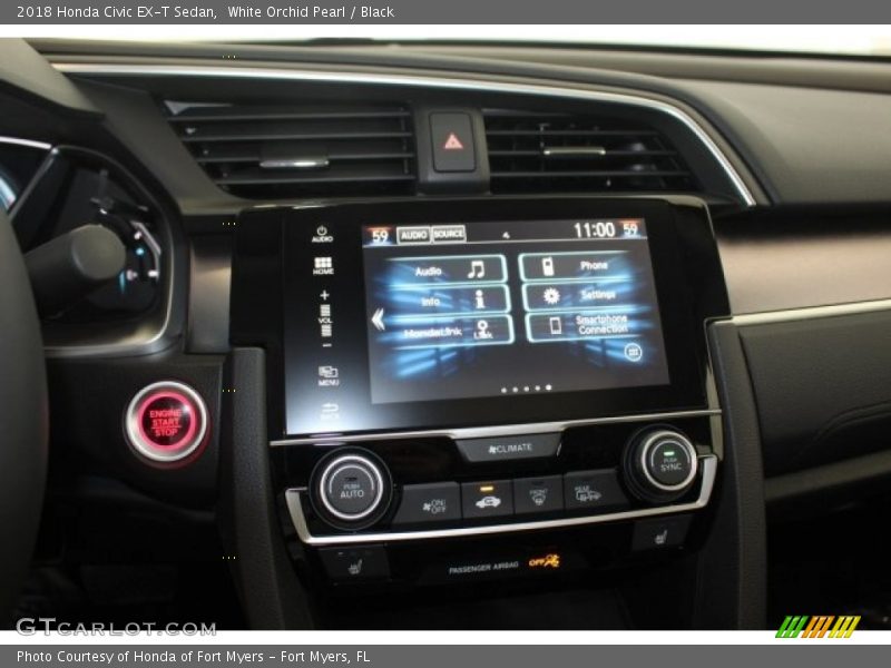 White Orchid Pearl / Black 2018 Honda Civic EX-T Sedan