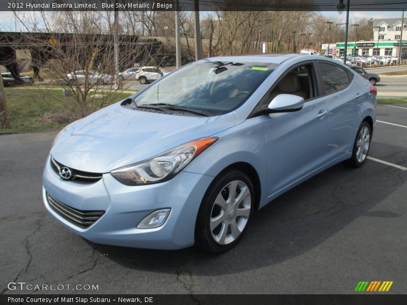 Blue Sky Metallic / Beige 2012 Hyundai Elantra Limited