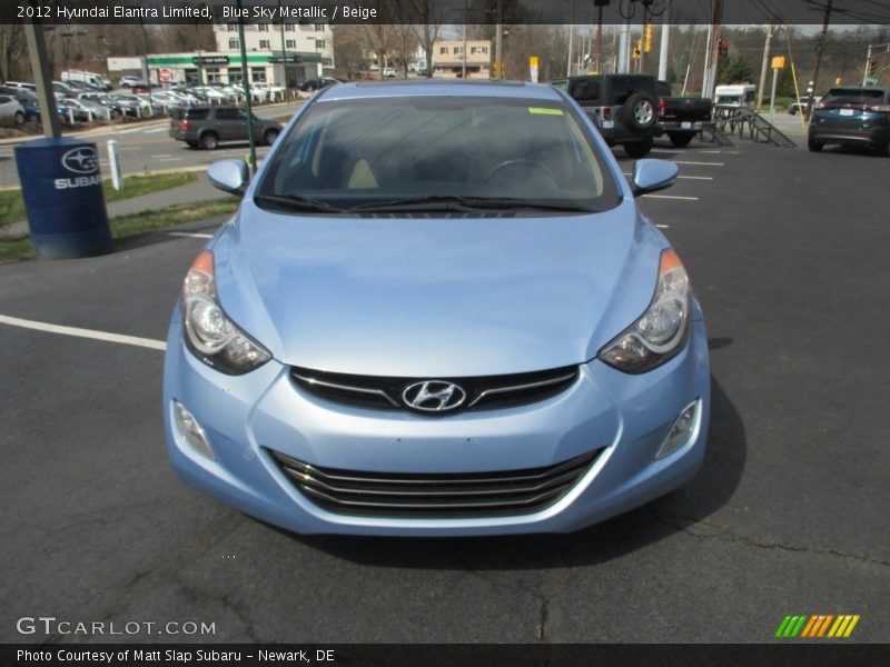 Blue Sky Metallic / Beige 2012 Hyundai Elantra Limited