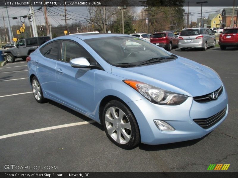 Blue Sky Metallic / Beige 2012 Hyundai Elantra Limited