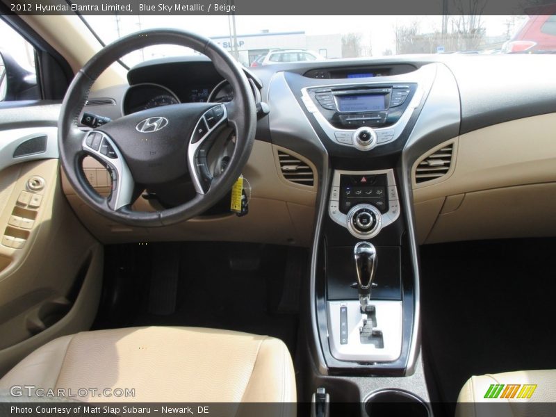 Blue Sky Metallic / Beige 2012 Hyundai Elantra Limited