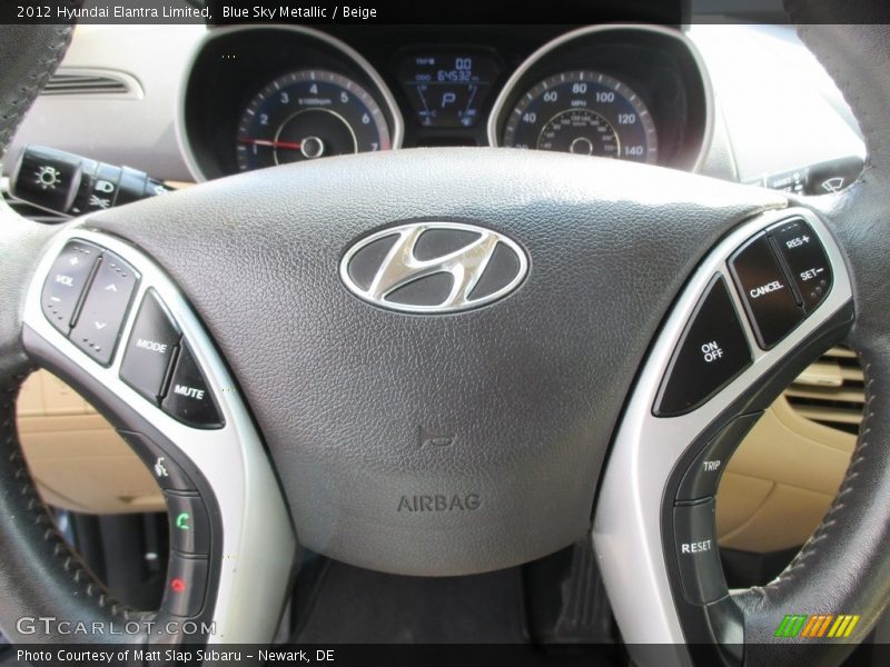 Blue Sky Metallic / Beige 2012 Hyundai Elantra Limited