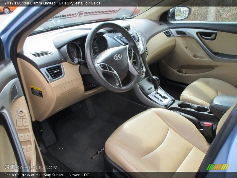 Blue Sky Metallic / Beige 2012 Hyundai Elantra Limited