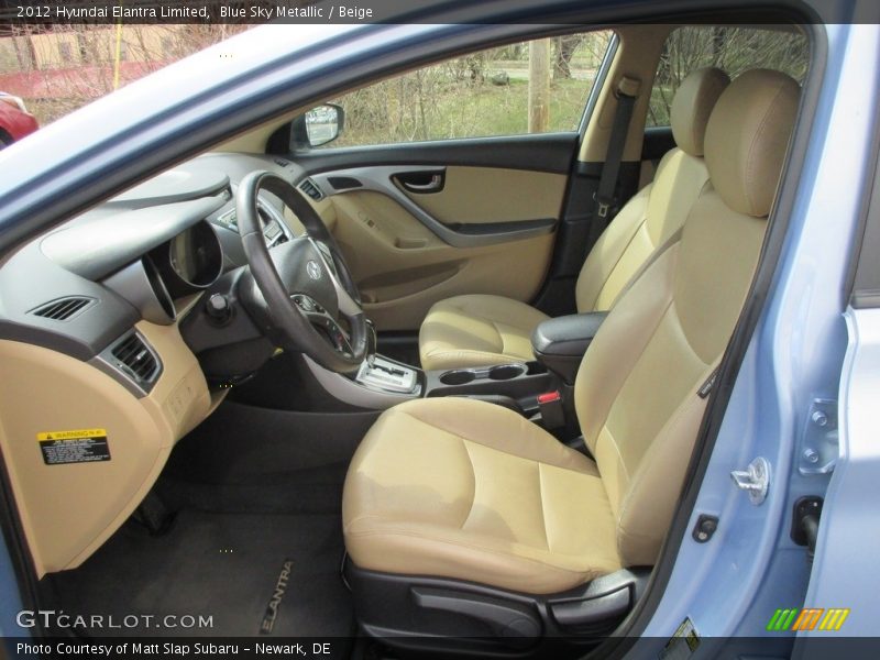 Blue Sky Metallic / Beige 2012 Hyundai Elantra Limited