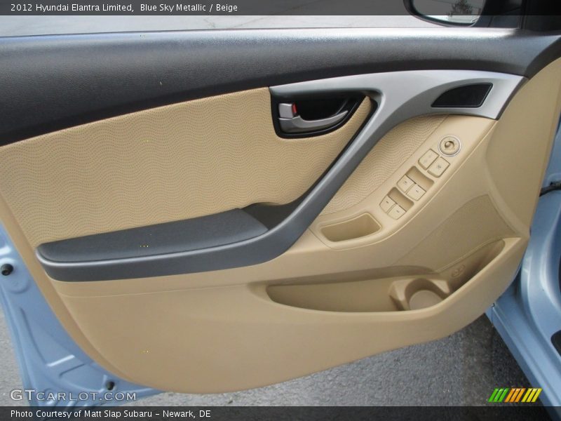 Blue Sky Metallic / Beige 2012 Hyundai Elantra Limited