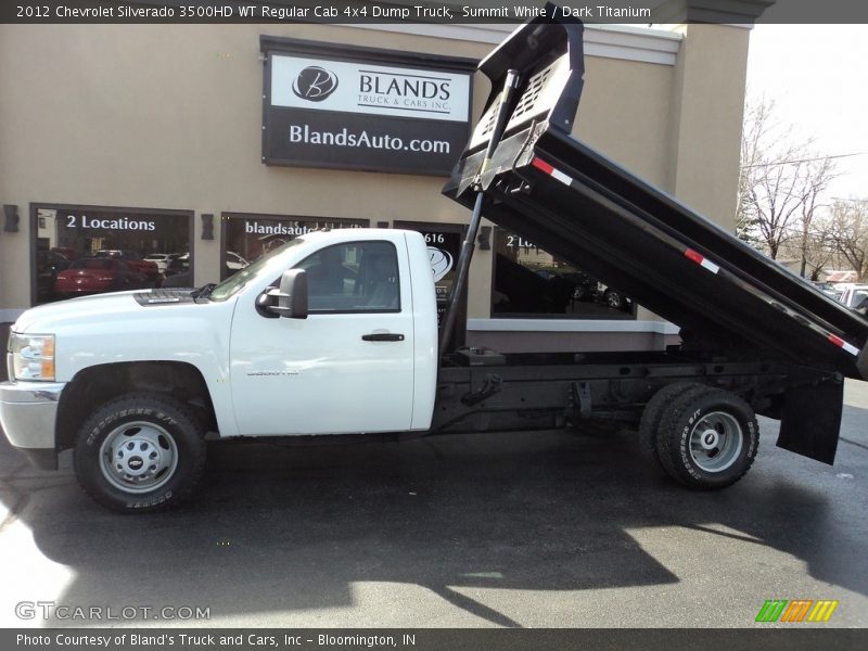 Summit White / Dark Titanium 2012 Chevrolet Silverado 3500HD WT Regular Cab 4x4 Dump Truck