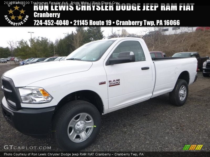Bright White / Black/Diesel Gray 2018 Ram 3500 Tradesman Regular 4x4