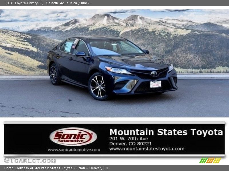 Galactic Aqua Mica / Black 2018 Toyota Camry SE