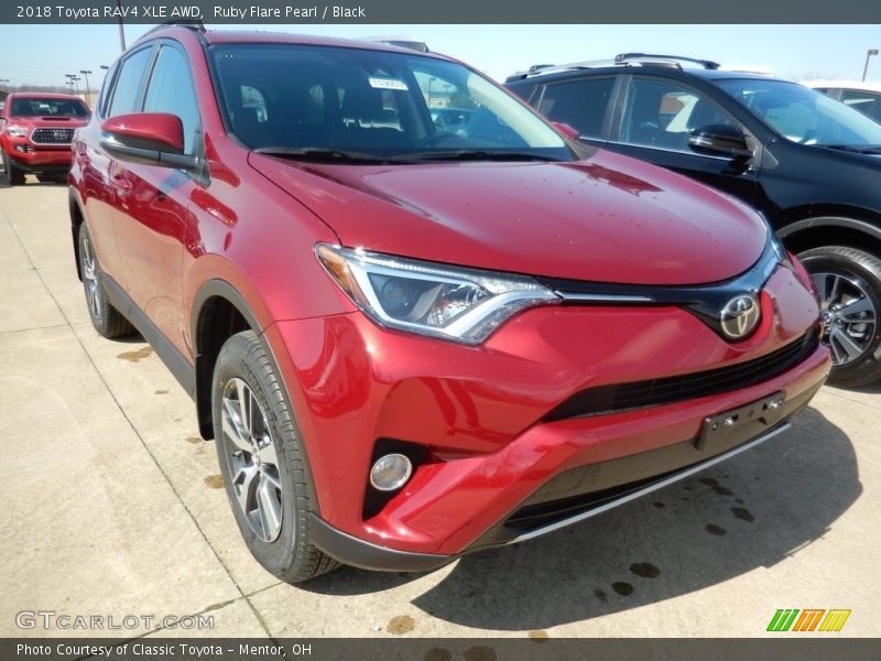 Ruby Flare Pearl / Black 2018 Toyota RAV4 XLE AWD