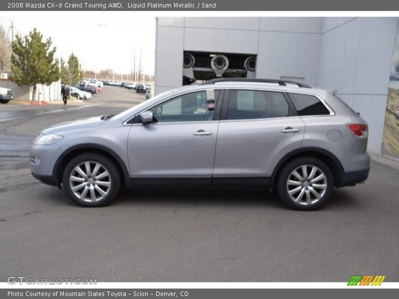 Liquid Platinum Metallic / Sand 2008 Mazda CX-9 Grand Touring AWD