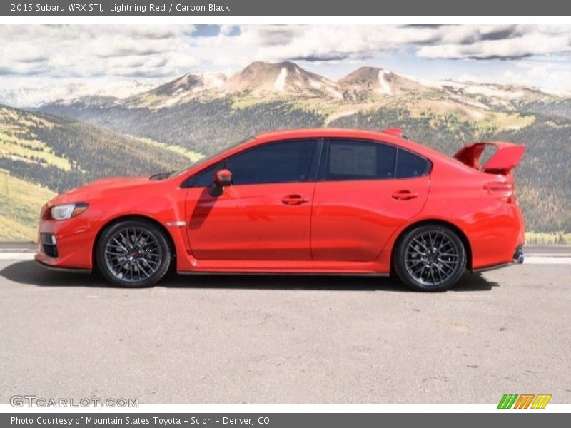 Lightning Red / Carbon Black 2015 Subaru WRX STI