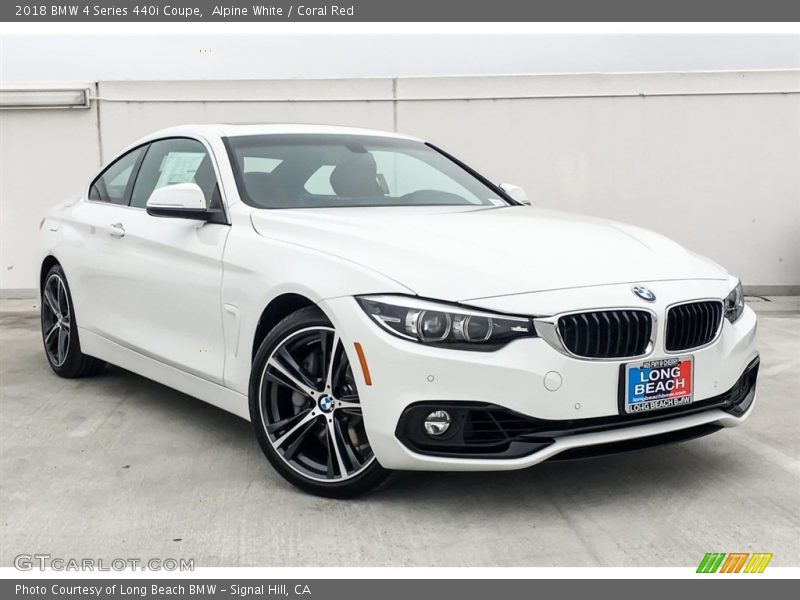 Alpine White / Coral Red 2018 BMW 4 Series 440i Coupe