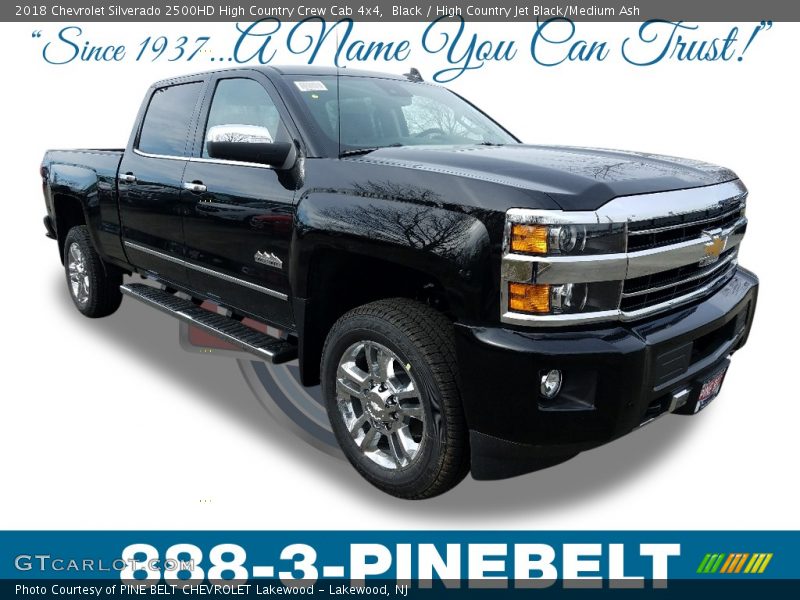 Black / High Country Jet Black/Medium Ash 2018 Chevrolet Silverado 2500HD High Country Crew Cab 4x4