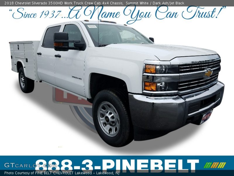 Summit White / Dark Ash/Jet Black 2018 Chevrolet Silverado 3500HD Work Truck Crew Cab 4x4 Chassis