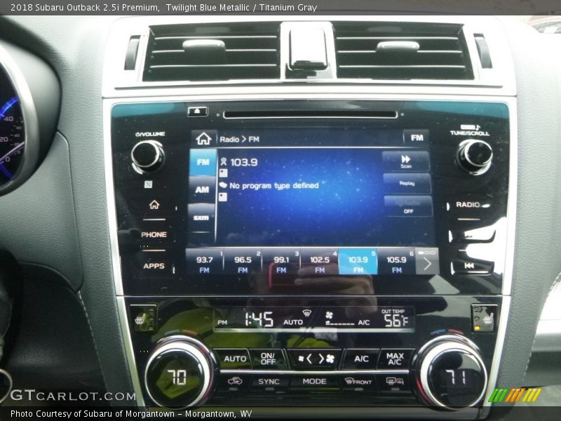 Twilight Blue Metallic / Titanium Gray 2018 Subaru Outback 2.5i Premium
