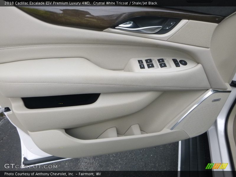 Crystal White Tricoat / Shale/Jet Black 2018 Cadillac Escalade ESV Premium Luxury 4WD