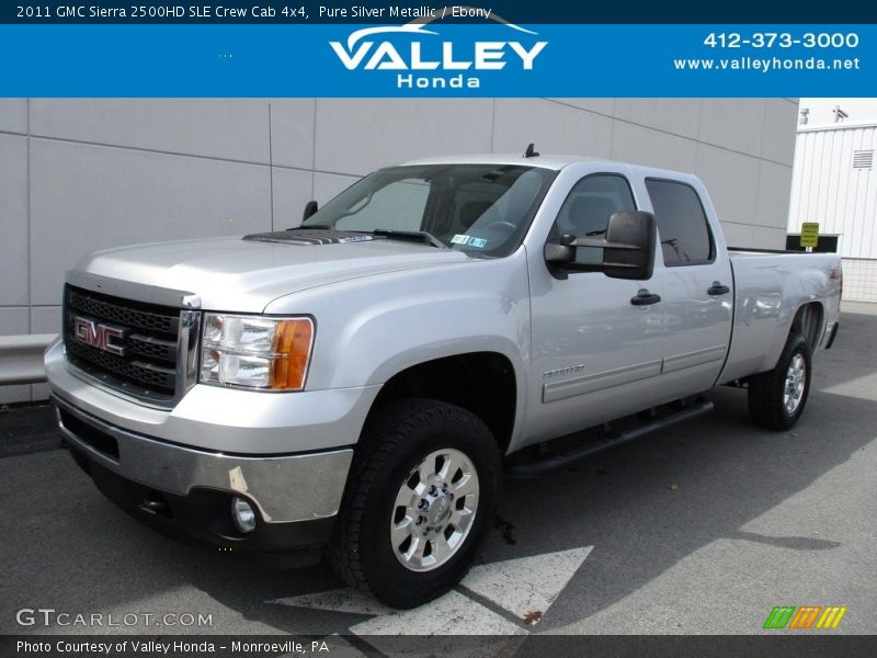 Pure Silver Metallic / Ebony 2011 GMC Sierra 2500HD SLE Crew Cab 4x4