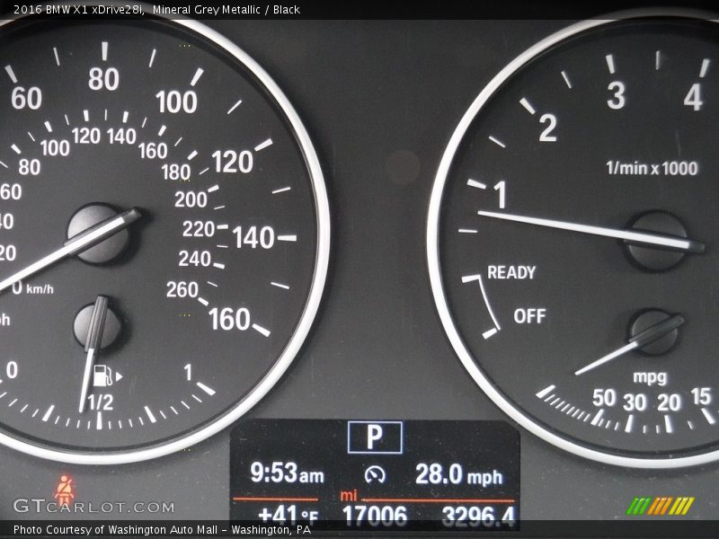 Mineral Grey Metallic / Black 2016 BMW X1 xDrive28i