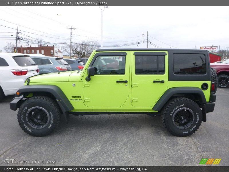 Hypergreen / Black 2017 Jeep Wrangler Unlimited Sport 4x4