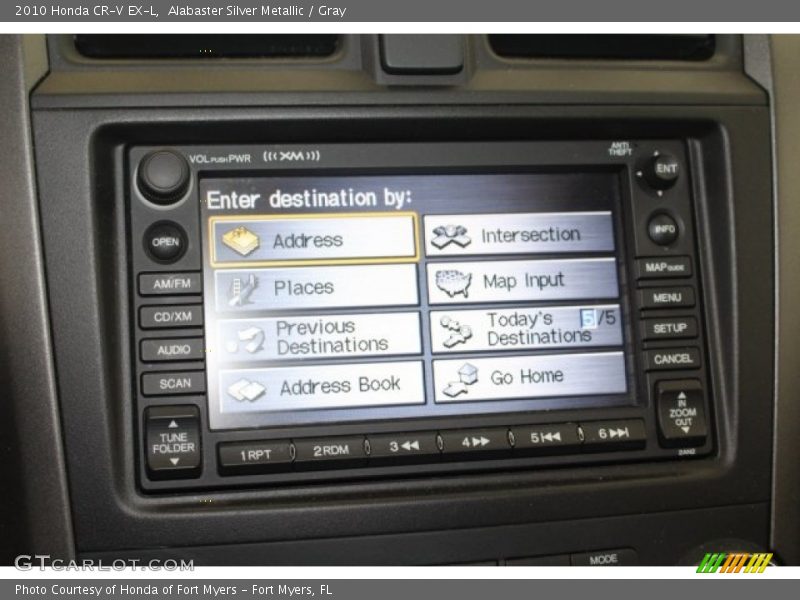Alabaster Silver Metallic / Gray 2010 Honda CR-V EX-L