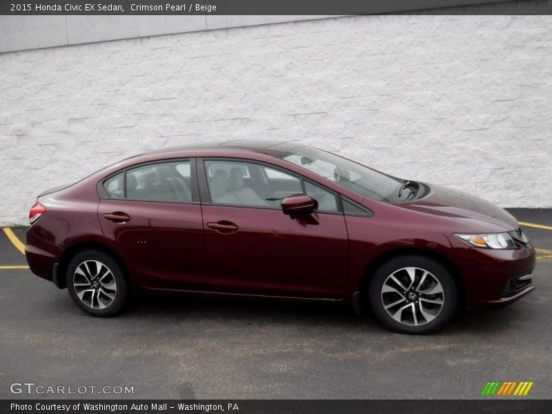 Crimson Pearl / Beige 2015 Honda Civic EX Sedan