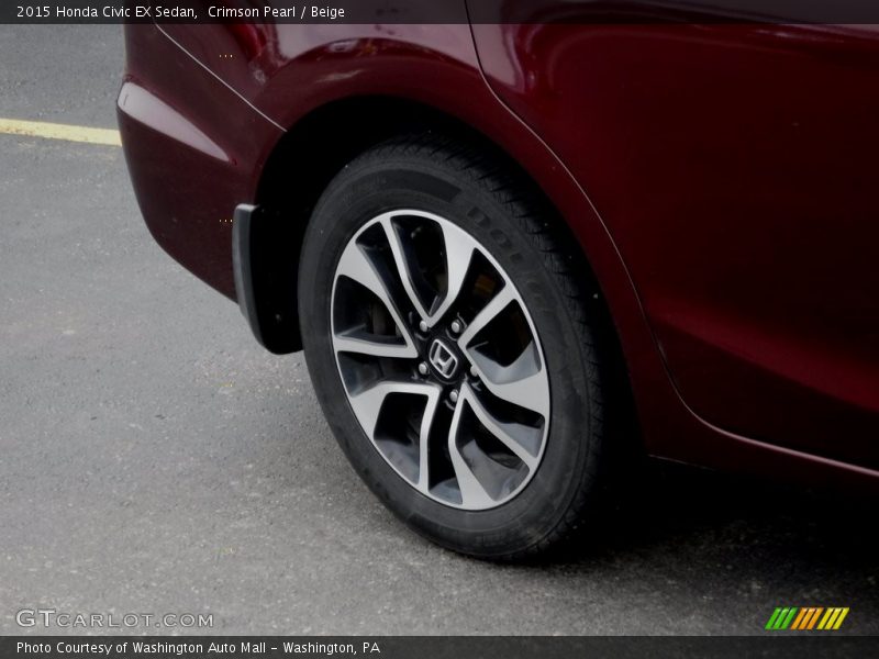 Crimson Pearl / Beige 2015 Honda Civic EX Sedan
