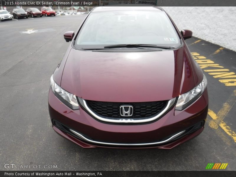 Crimson Pearl / Beige 2015 Honda Civic EX Sedan
