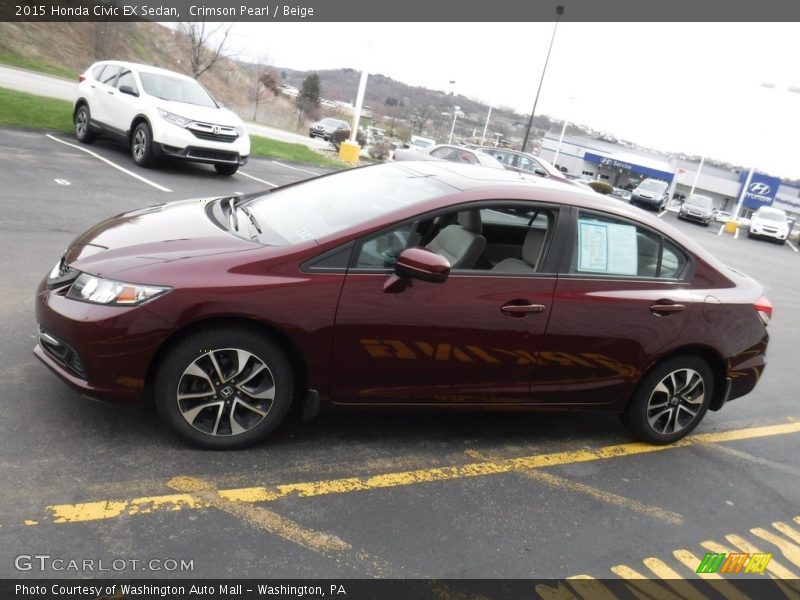 Crimson Pearl / Beige 2015 Honda Civic EX Sedan