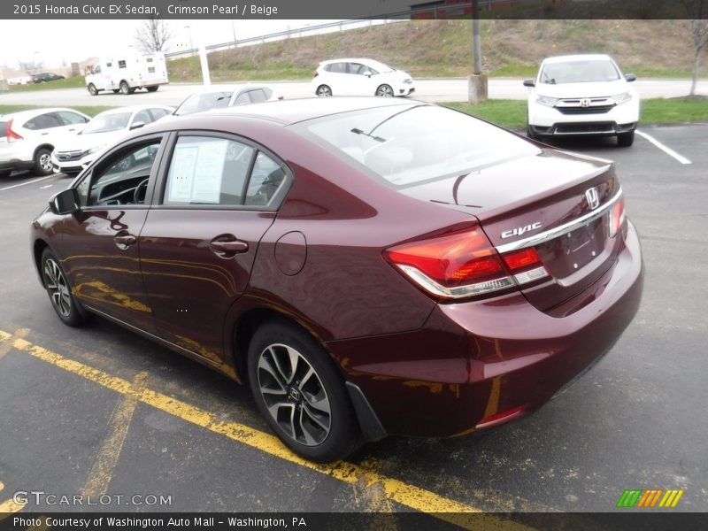 Crimson Pearl / Beige 2015 Honda Civic EX Sedan