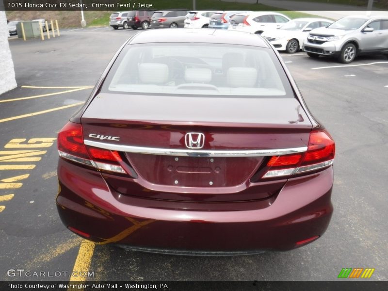 Crimson Pearl / Beige 2015 Honda Civic EX Sedan