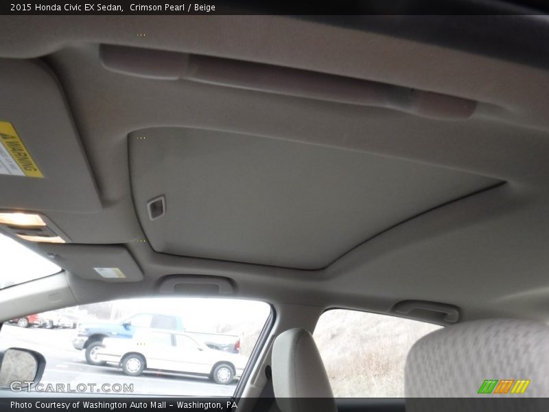 Crimson Pearl / Beige 2015 Honda Civic EX Sedan