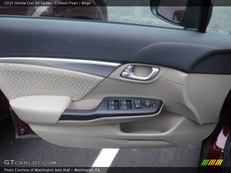 Crimson Pearl / Beige 2015 Honda Civic EX Sedan