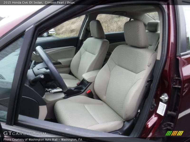 Crimson Pearl / Beige 2015 Honda Civic EX Sedan