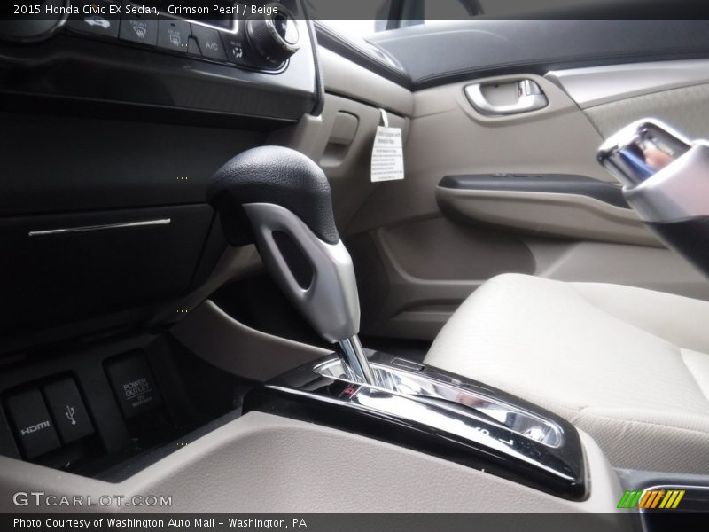 Crimson Pearl / Beige 2015 Honda Civic EX Sedan
