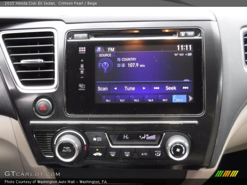 Crimson Pearl / Beige 2015 Honda Civic EX Sedan