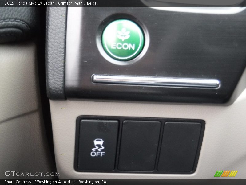 Crimson Pearl / Beige 2015 Honda Civic EX Sedan