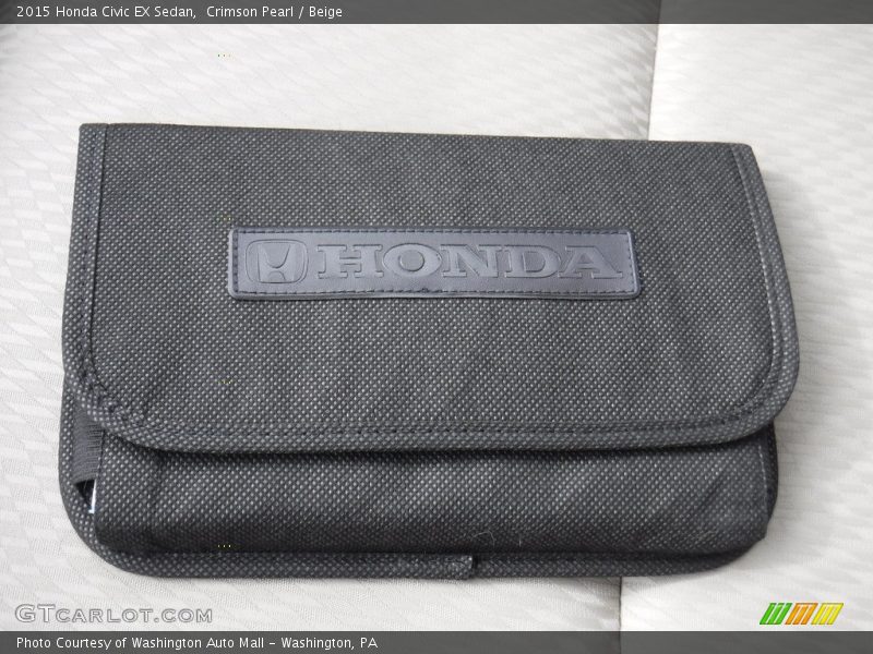 Crimson Pearl / Beige 2015 Honda Civic EX Sedan