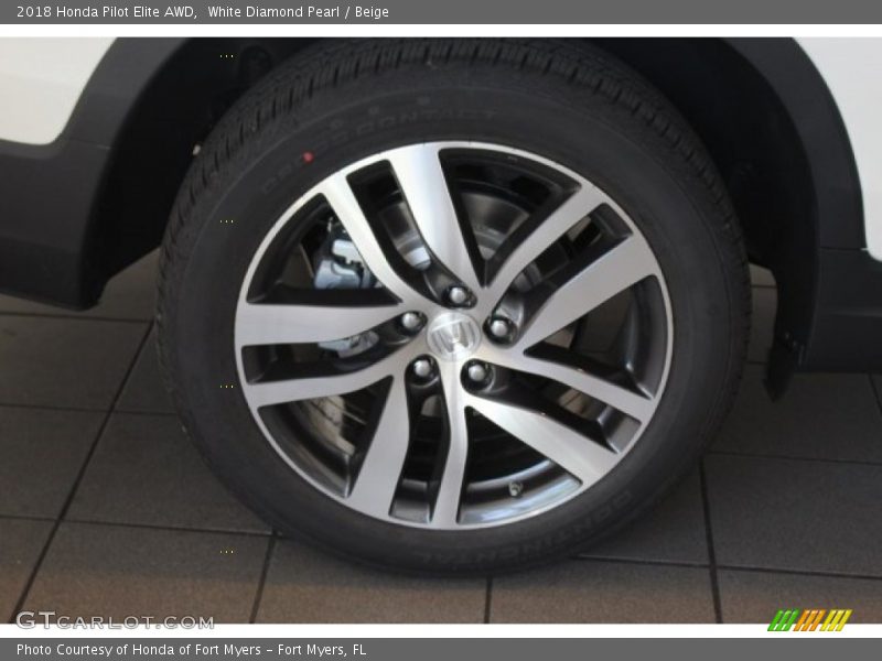 White Diamond Pearl / Beige 2018 Honda Pilot Elite AWD