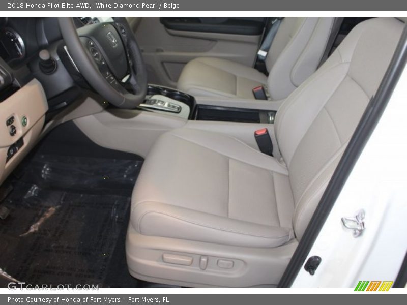 White Diamond Pearl / Beige 2018 Honda Pilot Elite AWD