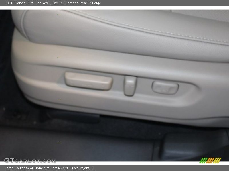 White Diamond Pearl / Beige 2018 Honda Pilot Elite AWD