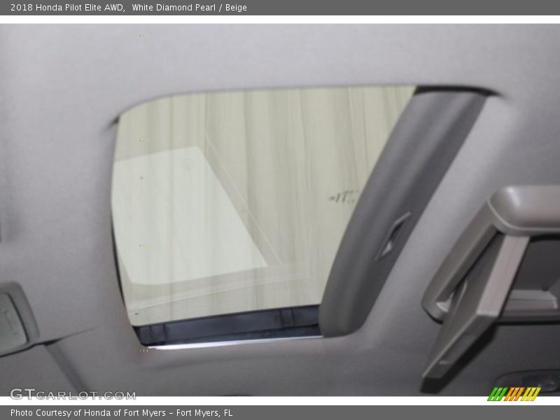White Diamond Pearl / Beige 2018 Honda Pilot Elite AWD