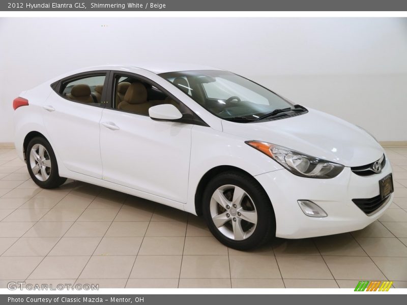 Shimmering White / Beige 2012 Hyundai Elantra GLS