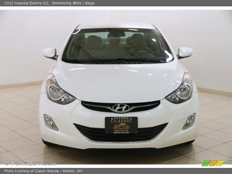 Shimmering White / Beige 2012 Hyundai Elantra GLS