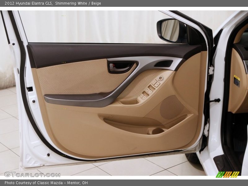 Shimmering White / Beige 2012 Hyundai Elantra GLS